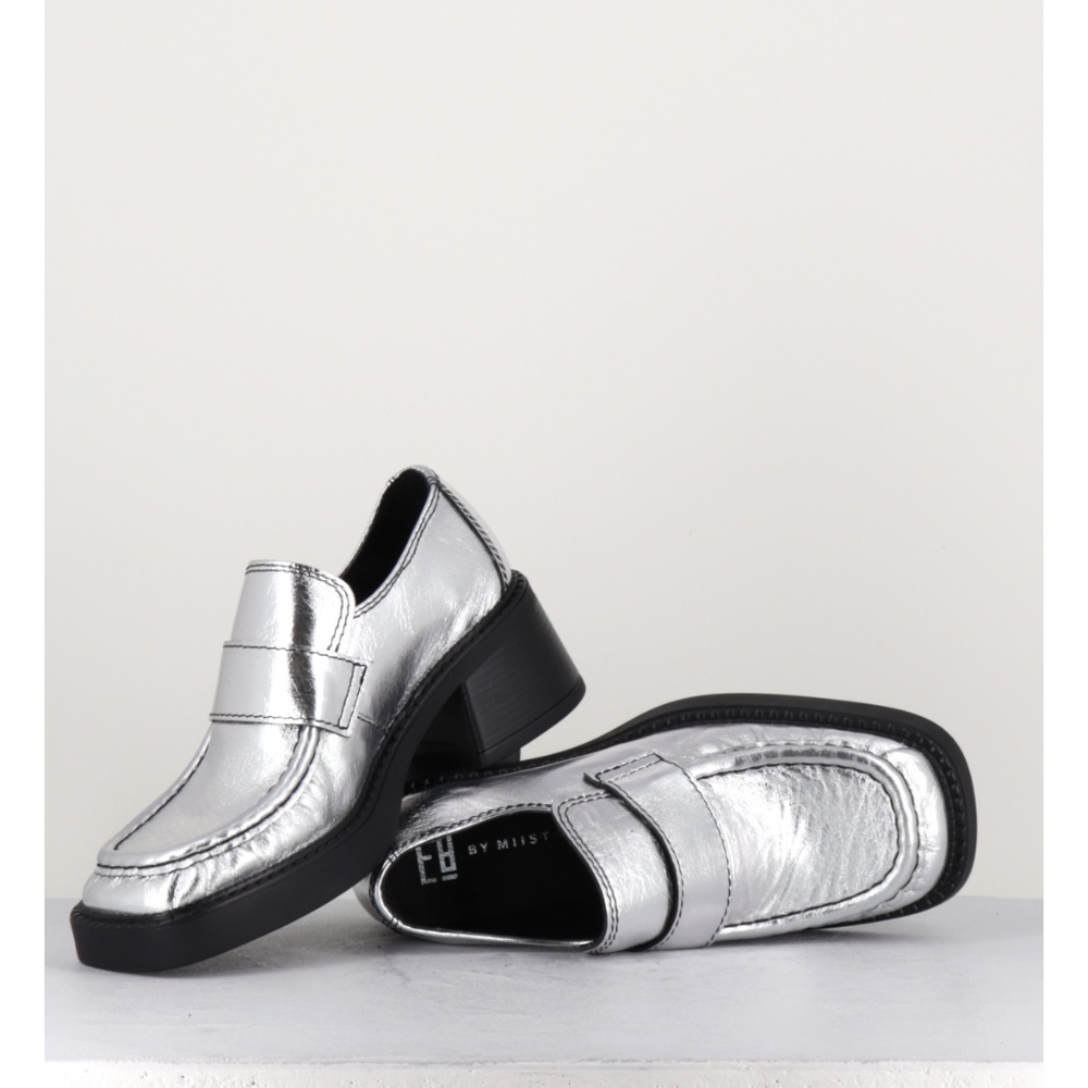 MIISTA Silver Loafers